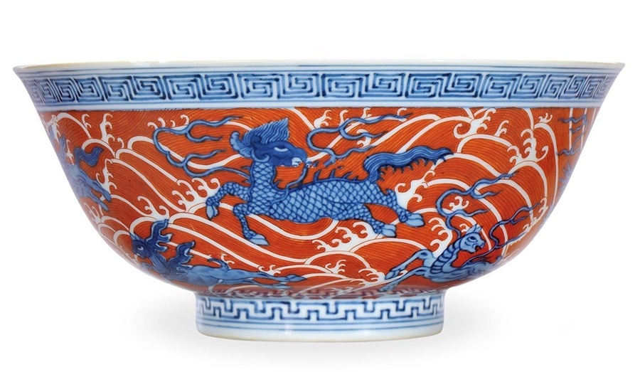 中国  骨董品   【大清康熙年製  】清時代  海水雲竜紋 壺。 域鉴古玩】宋海水龙纹瓷器鉴赏