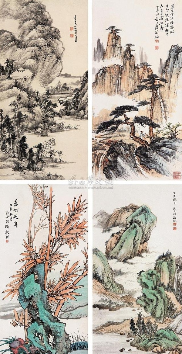 鮑亞暉山水作品欣賞