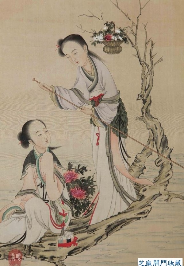 清 費丹旭 仕女圖
